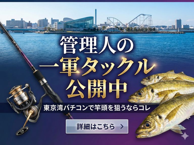 管理人の一軍タックル公開中：東京湾バチコンアジング